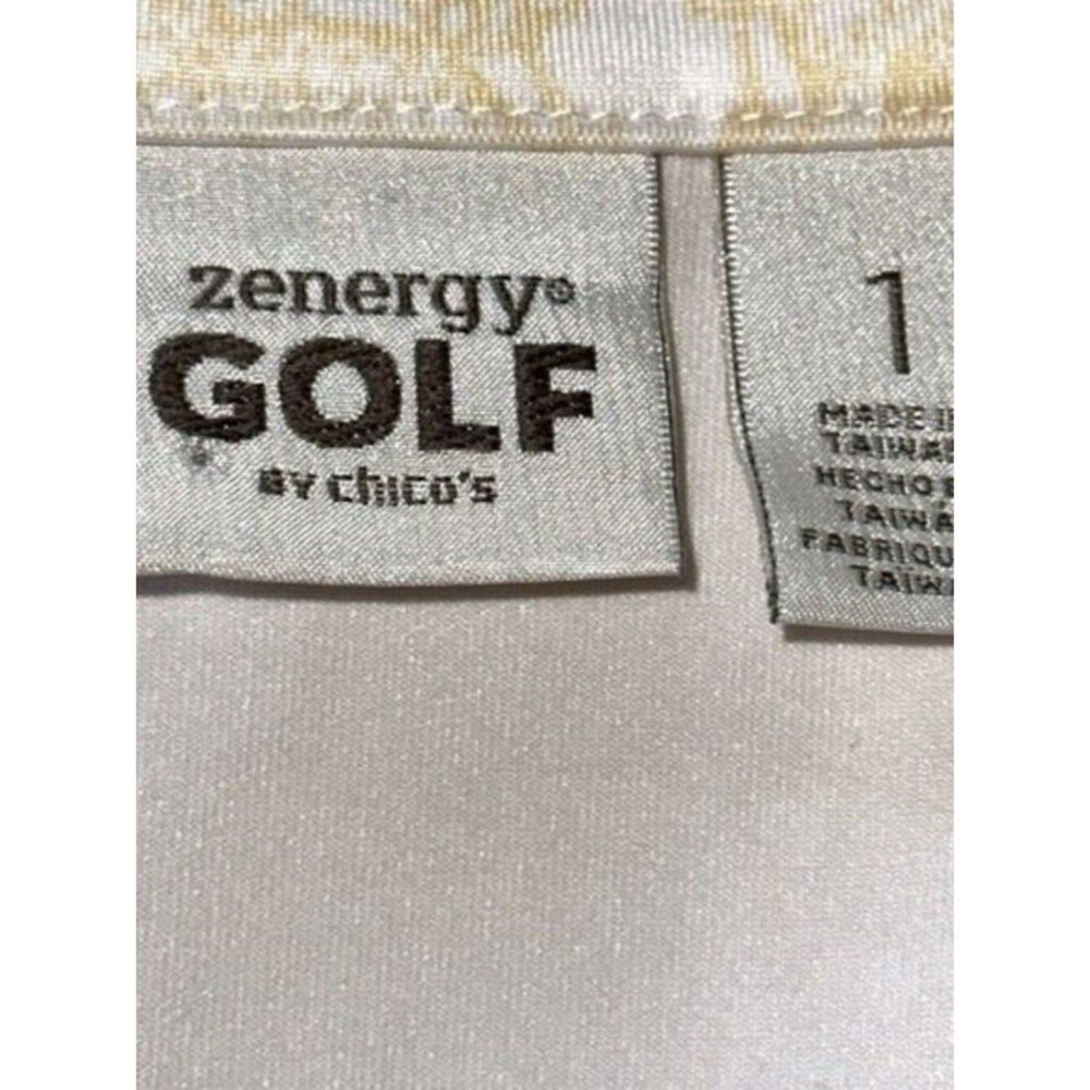 Chico's Zenergy Golf Polo Size 1 (8) Medium Striped - Picture 11 of 15